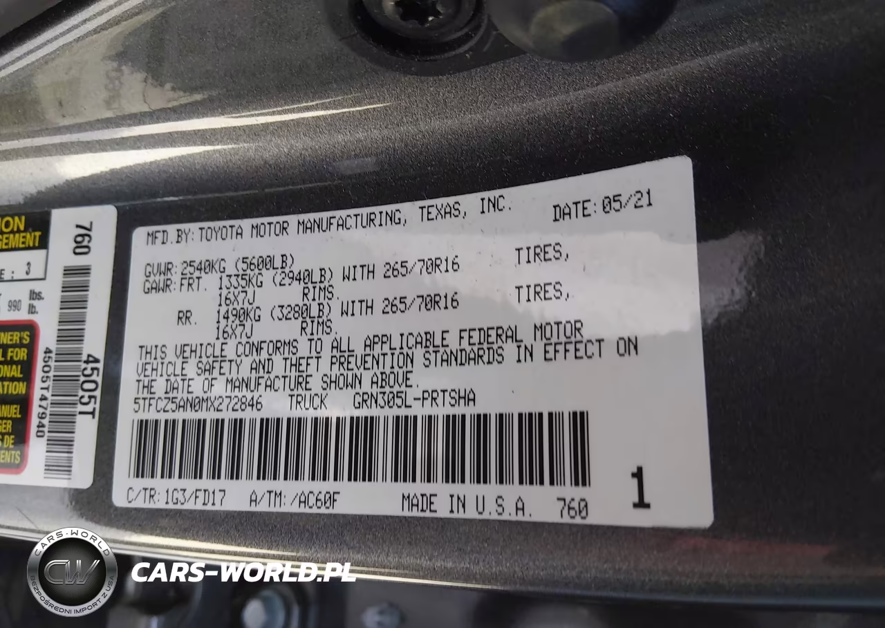 2021 Toyota Tacoma Trd Off-Road VIN:5TFCZ5AN0MX272846 - 9