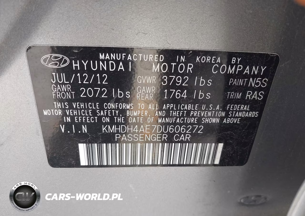 2013 Hyundai Elantra Gls-Limited VIN:KMHDH4AE7DU606272 - 9