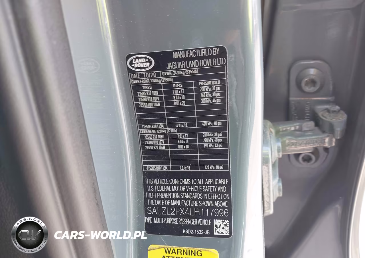 2020 Land Rover Range Rover Evoque First Edition VIN:SALZL2FX4LH117996 - 9