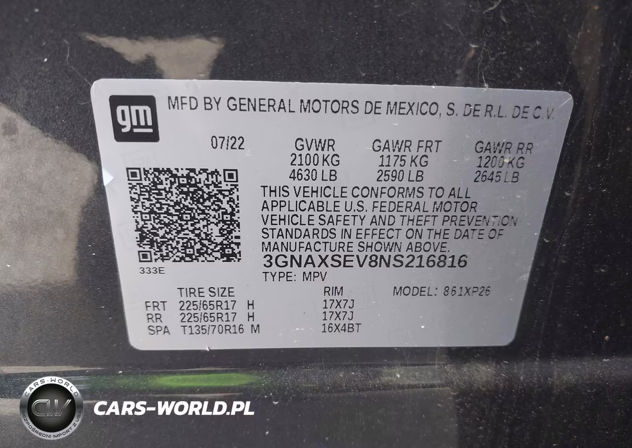 2022 Chevrolet Equinox Awd Ls VIN:3GNAXSEV8NS216816 - 9