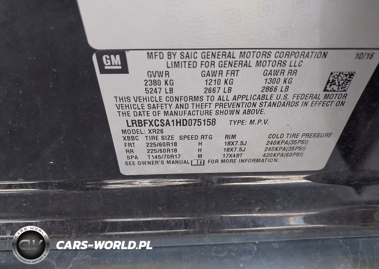 2017 Buick Envision Preferred VIN:LRBFXCSA1HD075158 - 9