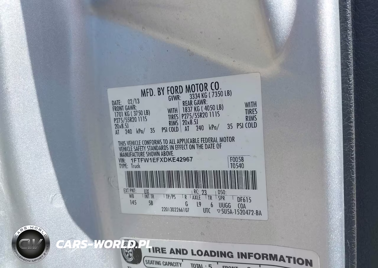 2013 Ford F-150 Fx4 VIN:1FTFW1EFXDKE42967 - 9