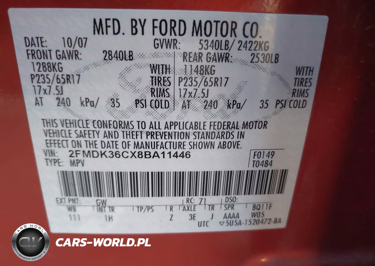2008 Ford Edge Se VIN:2FMDK36CX8BA11446 - 9