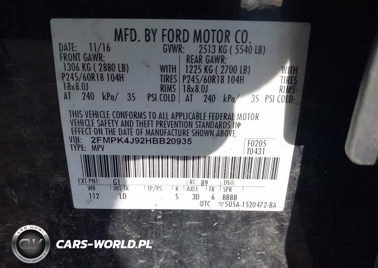 2017 Ford Edge Sel VIN:2FMPK4J92HBB20935 - 9