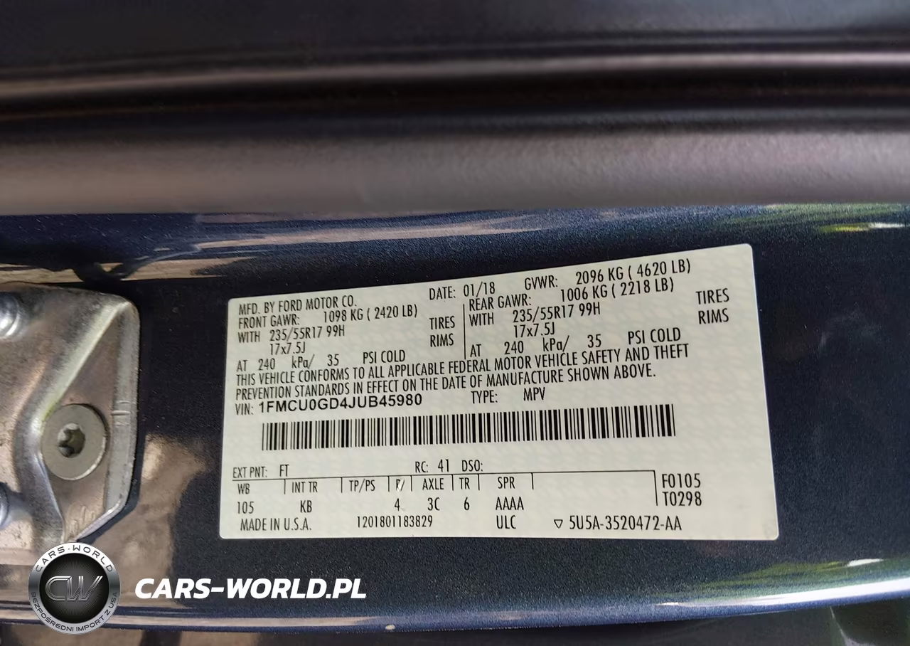 2018 Ford Escape Se VIN:1FMCU0GD4JUB45980 - 9