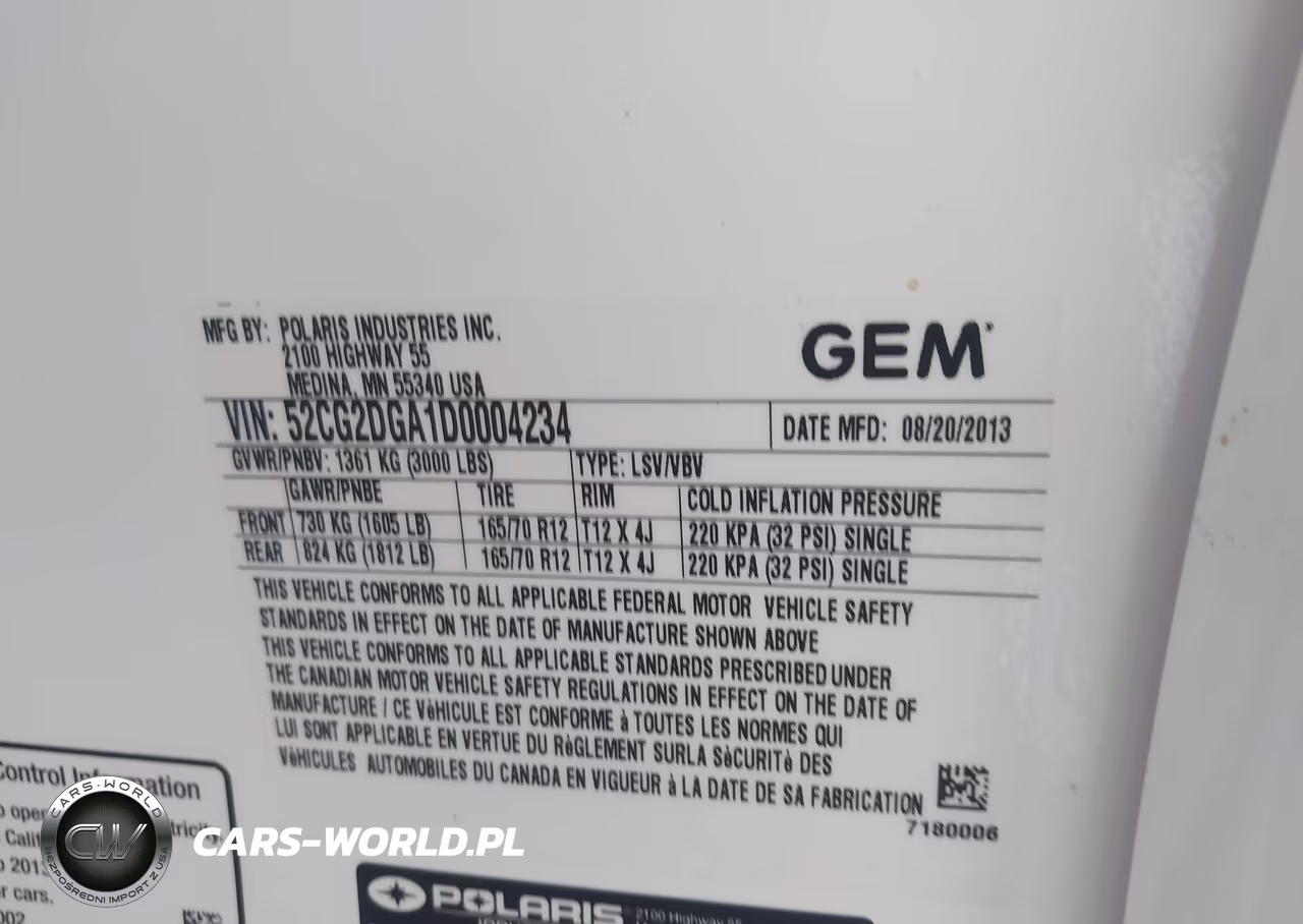 2013 Global Electric Motors Es VIN:52CG2DGA1D0004234 - 9