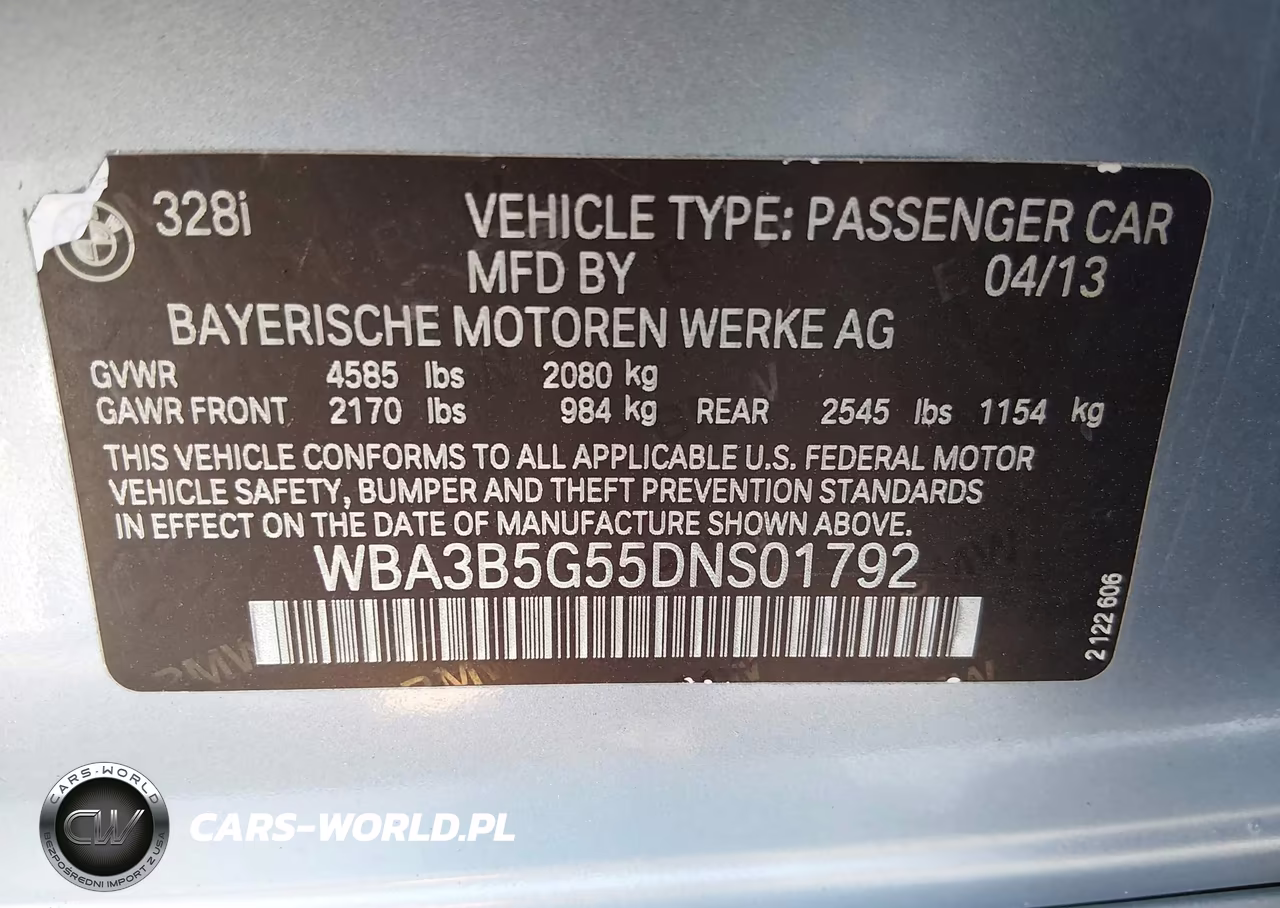 2013 BMW 328I xDrive VIN:WBA3B5G55DNS01792 - 9