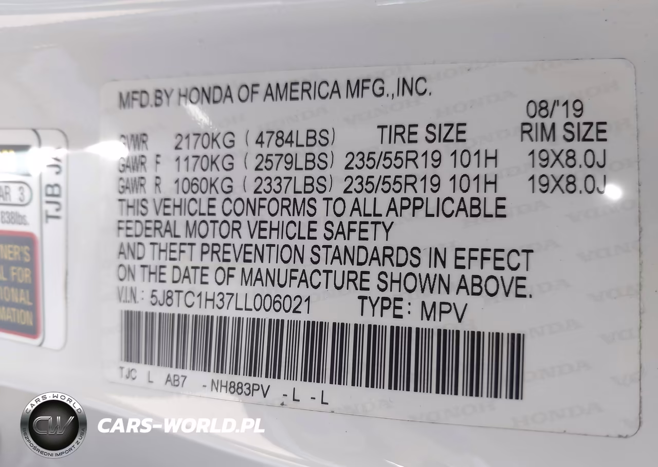 2020 Acura Rdx Standard VIN:5J8TC1H37LL006021 - 9