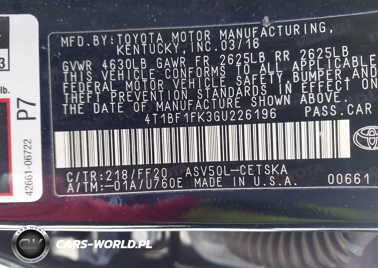 2016 Toyota Camry Se VIN:4T1BF1FK3GU226196 - 9