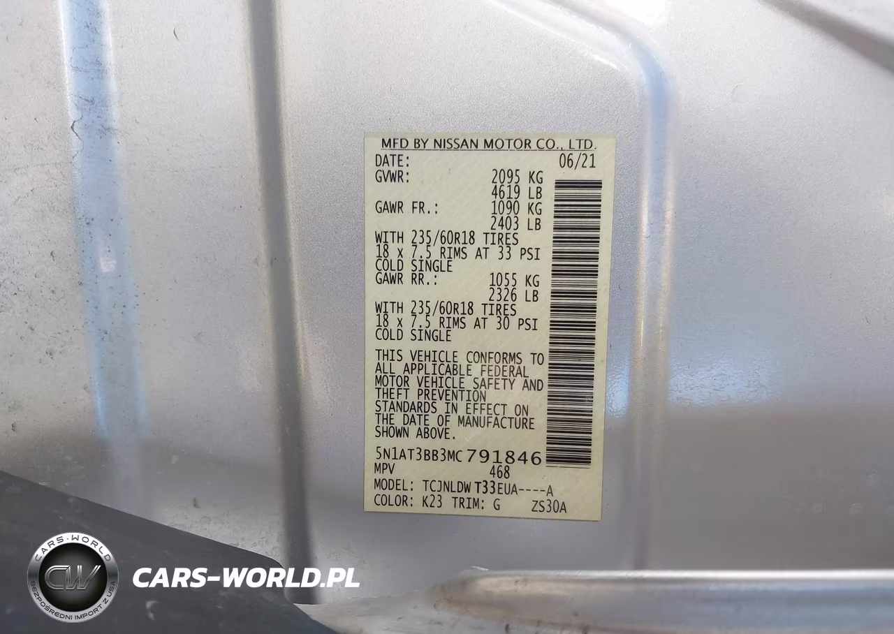 2021 Nissan Rogue Sv Intelligent Awd VIN:5N1AT3BB3MC791846 - 9