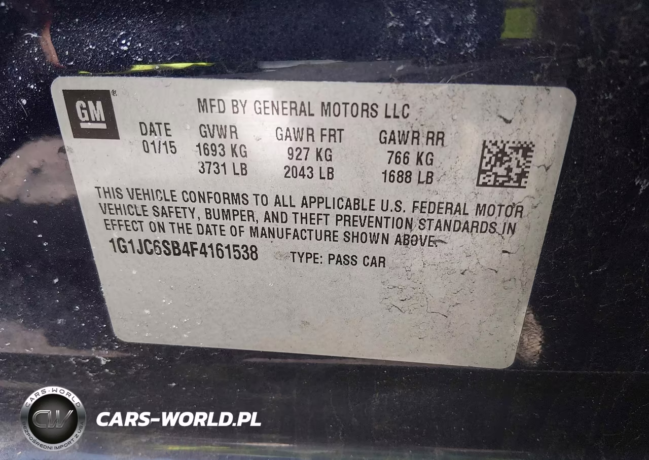 2015 Chevrolet Sonic Lt Auto VIN:1G1JC6SB4F4161538 - 9