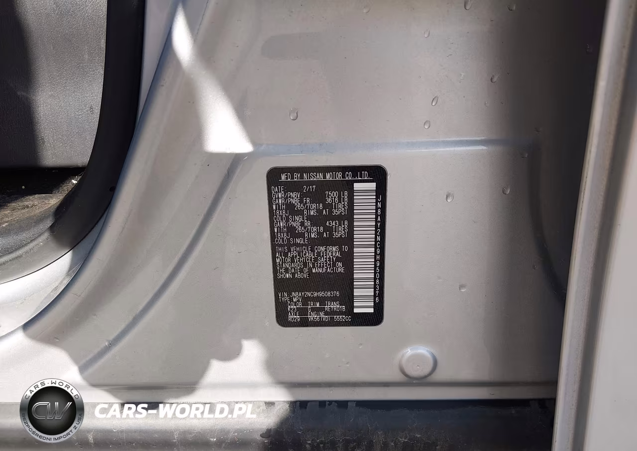 2017 Nissan Armada Sv VIN:JN8AY2NC9H9508376 - 9