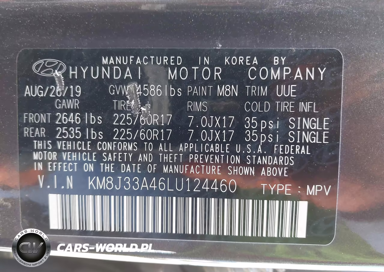 2020 Hyundai Tucson Value VIN:KM8J33A46LU124460 - 9