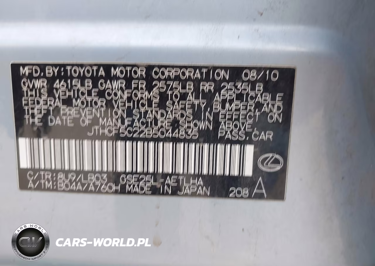 2011 Lexus Is 250 VIN:JTHCF5C22B5044835 - 9