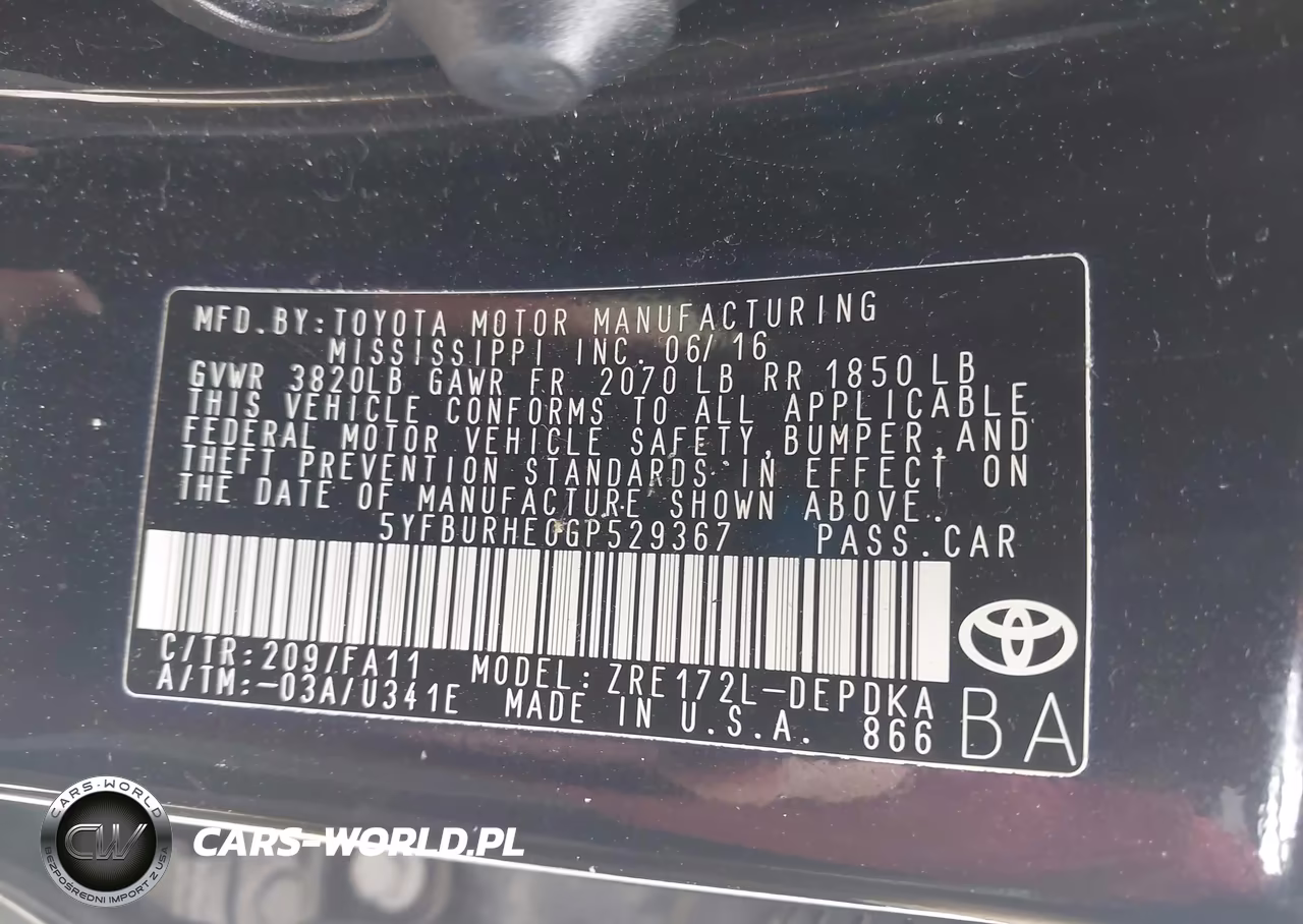 2016 Toyota Corolla L VIN:5YFBURHE0GP529367 - 9
