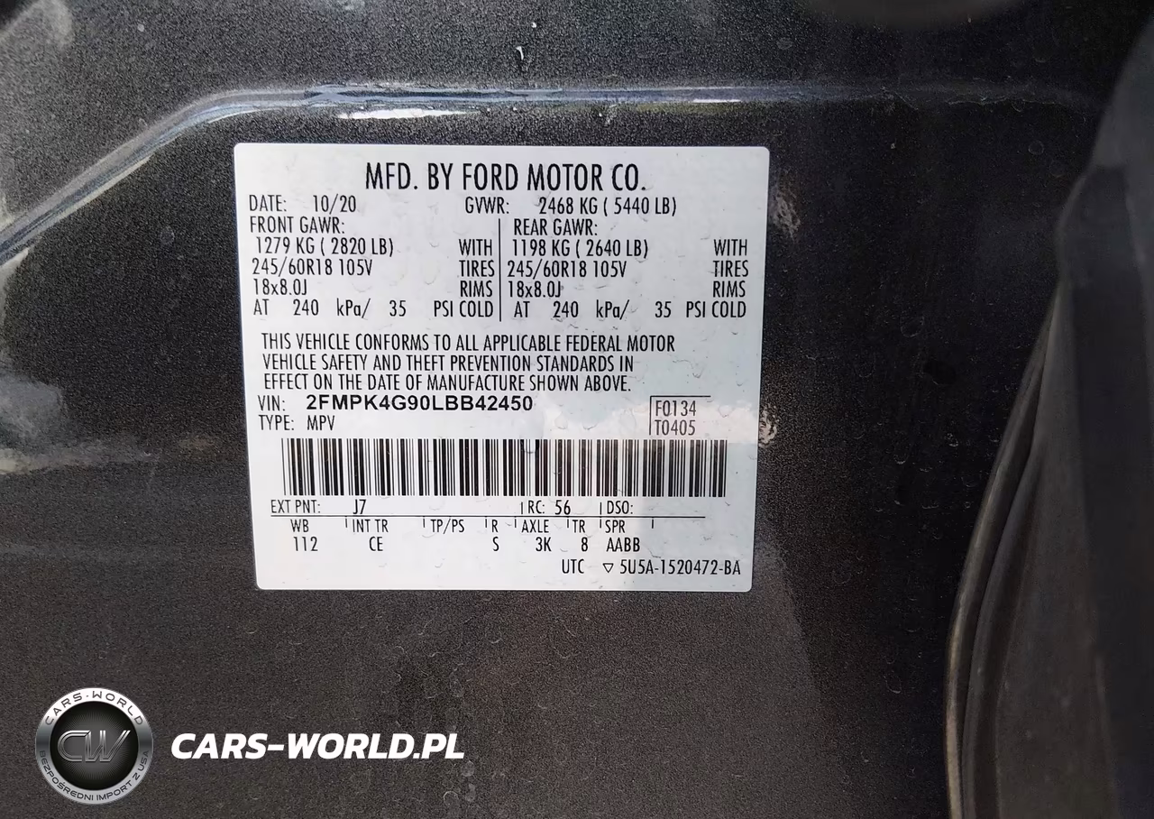 2020 Ford Edge Se VIN:2FMPK4G90LBB42450 - 9
