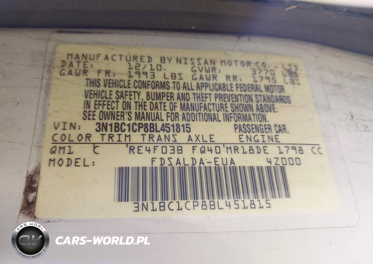 2011 Nissan Versa 1.8S VIN:3N1BC1CP8BL451815 - 9