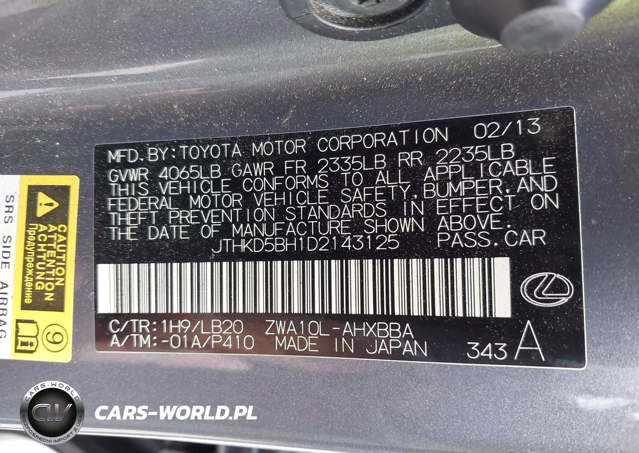 2013 Lexus Ct 200H VIN:JTHKD5BH1D2143125 - 9