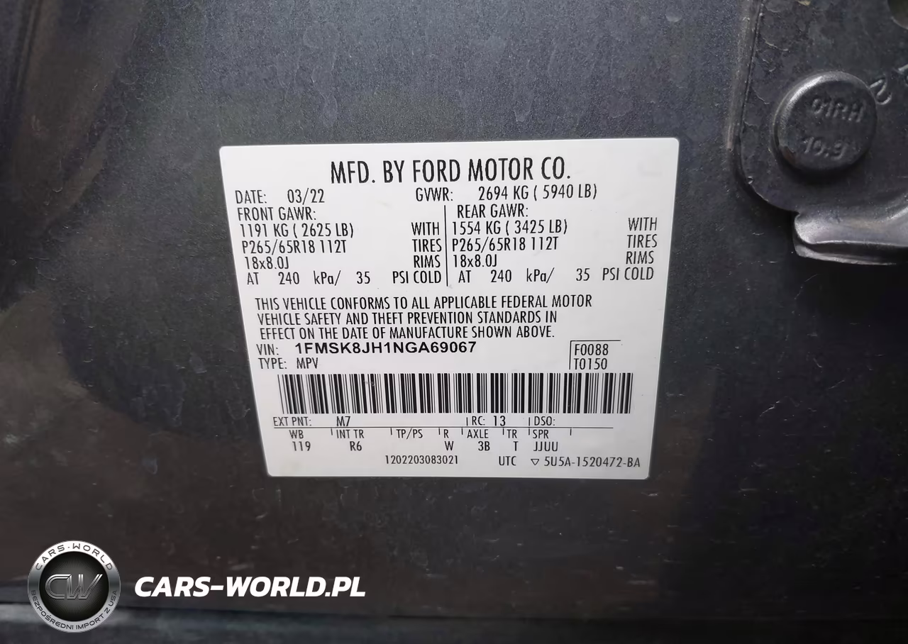 2022 Ford Explorer Timberline VIN:1FMSK8JH1NGA69067 - 9