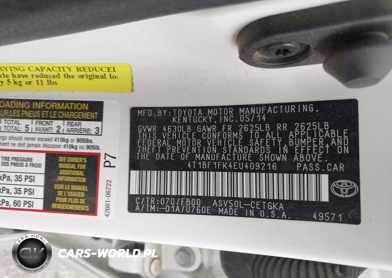 2014 Toyota Camry Xle VIN:4T1BF1FK4EU409216 - 9