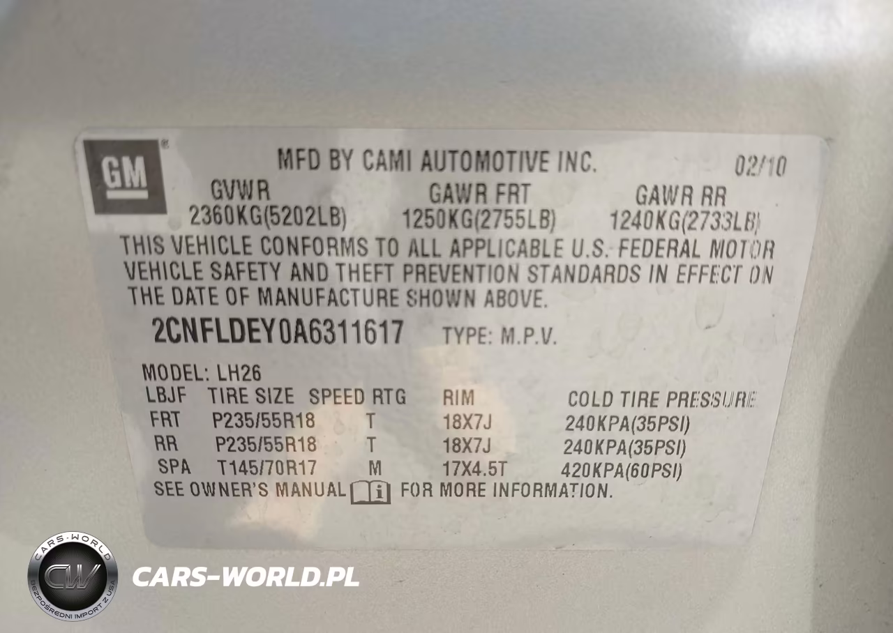 2010 Chevrolet Equinox Lt VIN:2CNFLDEY0A6311617 - 9