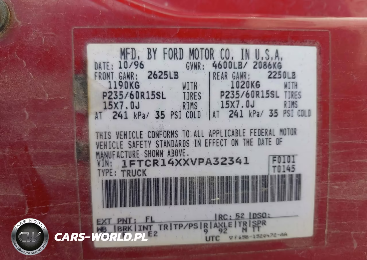 1997 Ford Ranger Splash-Xlt VIN:1FTCR14XXVPA32341 - 9
