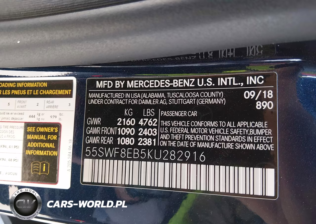 2019 Mercedes-Benz C 300 4Matic VIN:55SWF8EB5KU282916 - 9