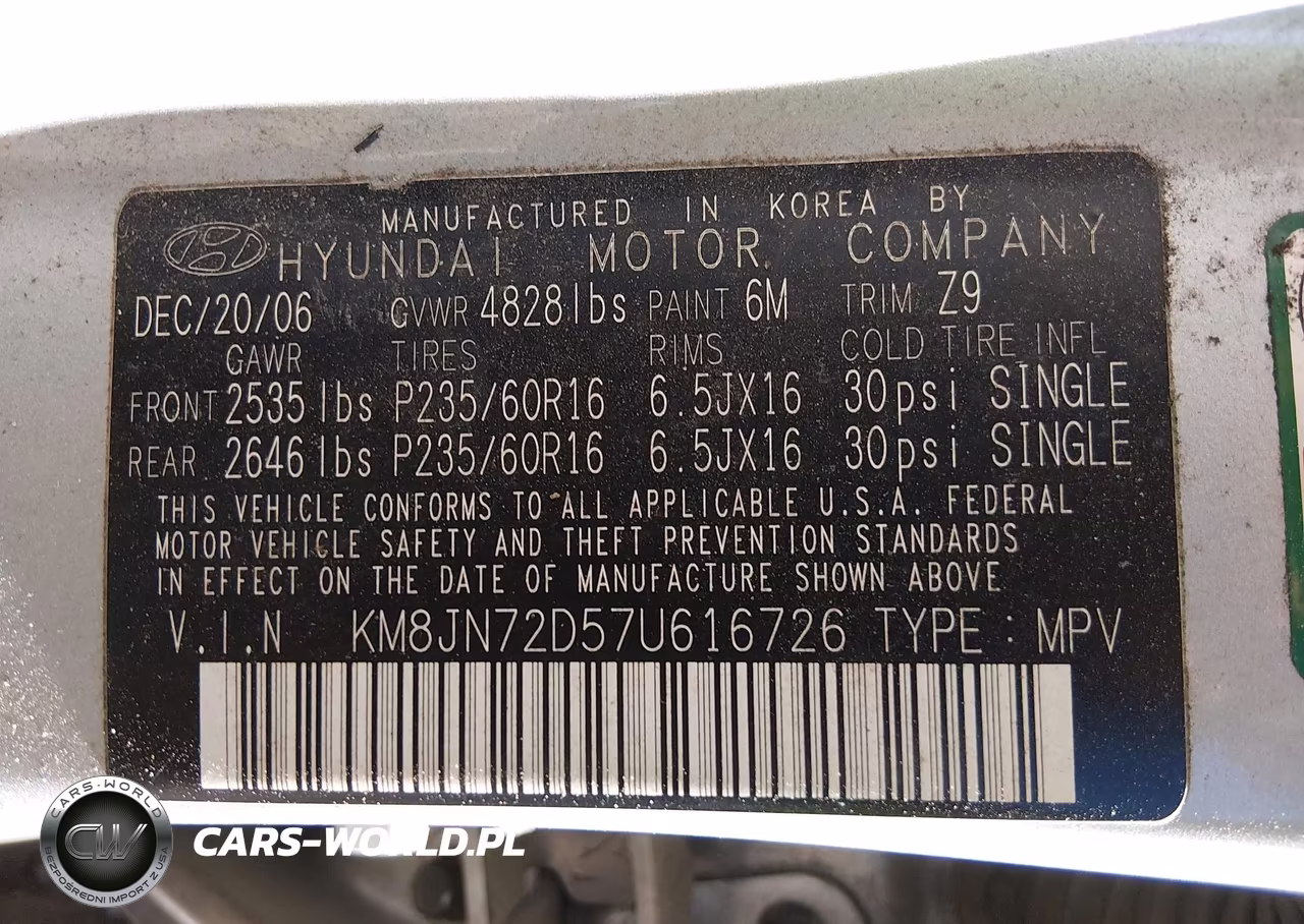 2007 Hyundai Tucson Limited-Se VIN:KM8JN72D57U616726 - 9