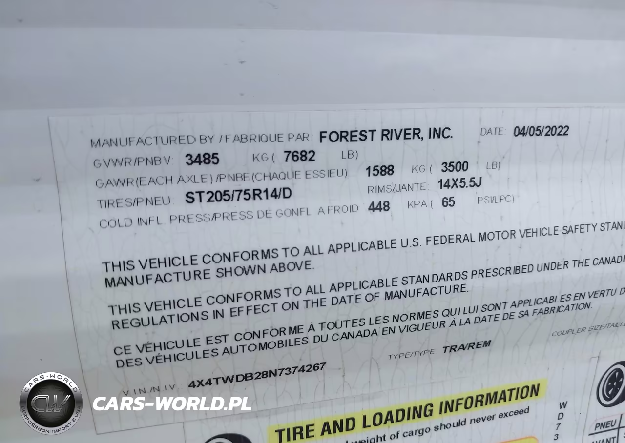 2022 Forest River Other VIN:4X4TWDB28N7374267 - 9