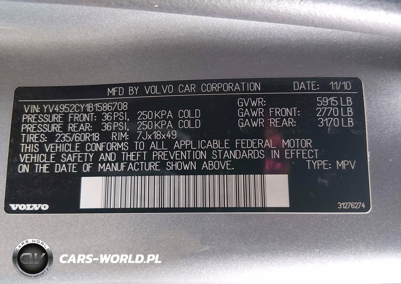 2011 Volvo Xc90 3.2 VIN:YV4952CY1B1586708 - 9