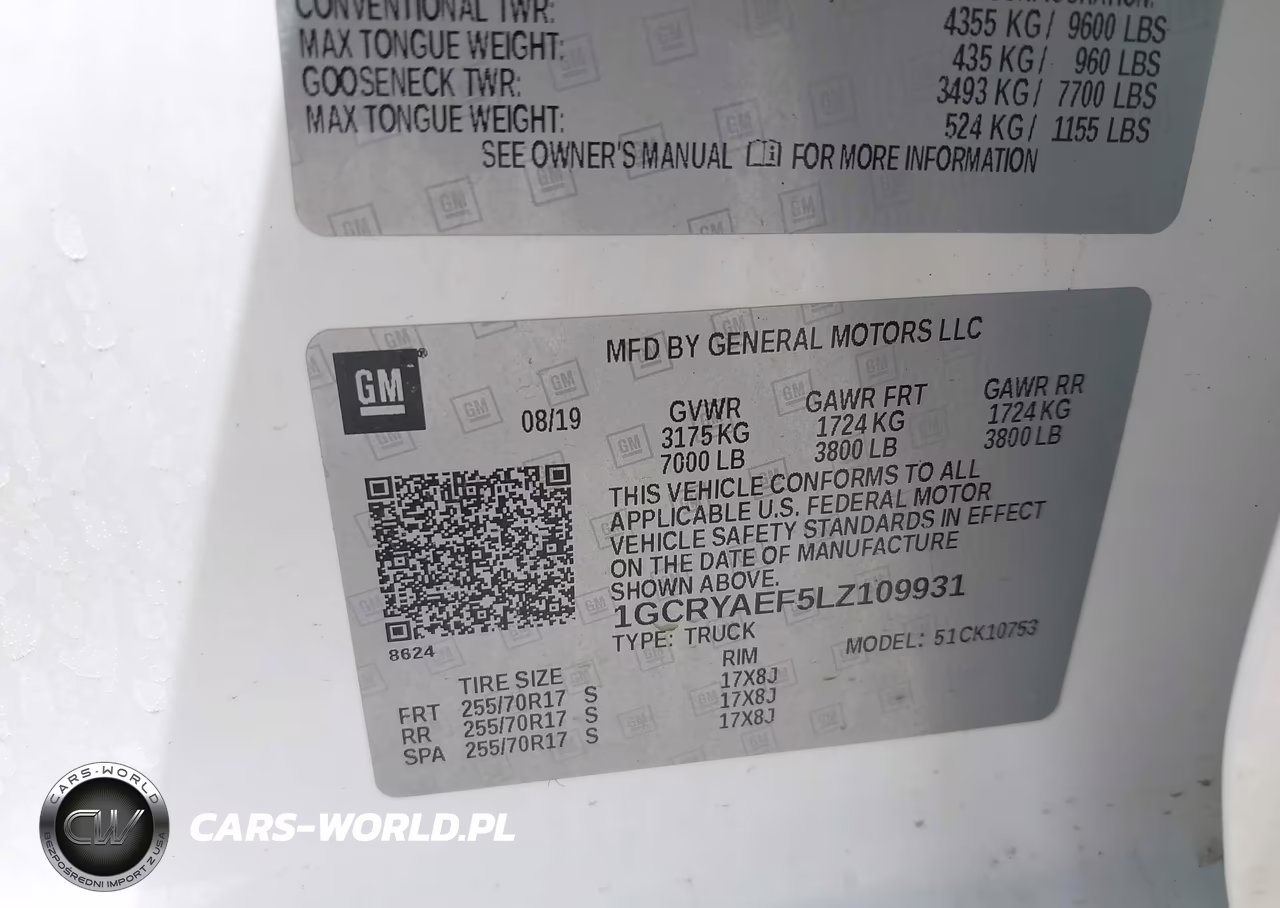2020 Chevrolet Silverado 1500 4Wd Standard Bed Wt VIN:1GCRYAEF5LZ109931 - 9