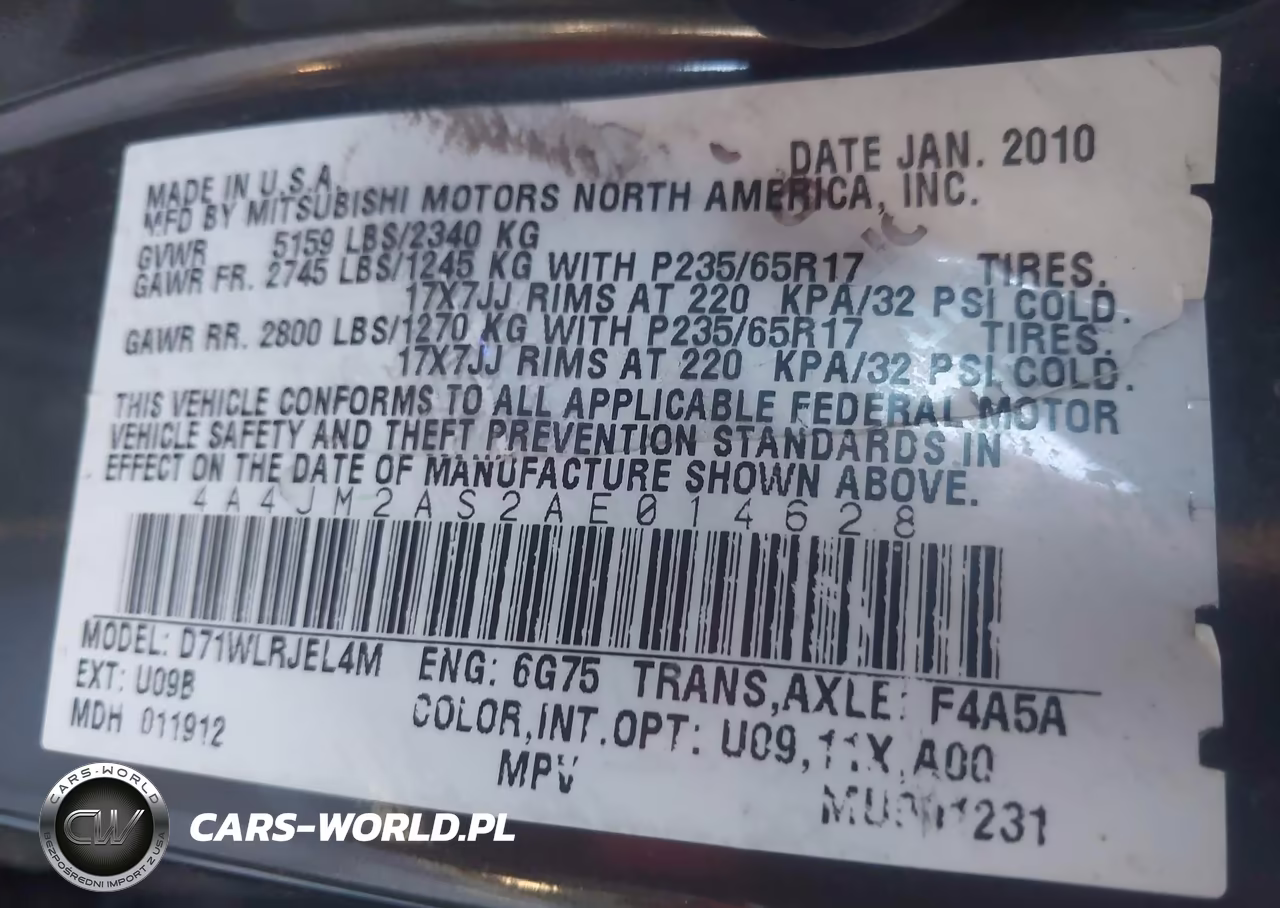 2010 Mitsubishi Endeavor Ls VIN:4A4JM2AS2AE014628 - 9