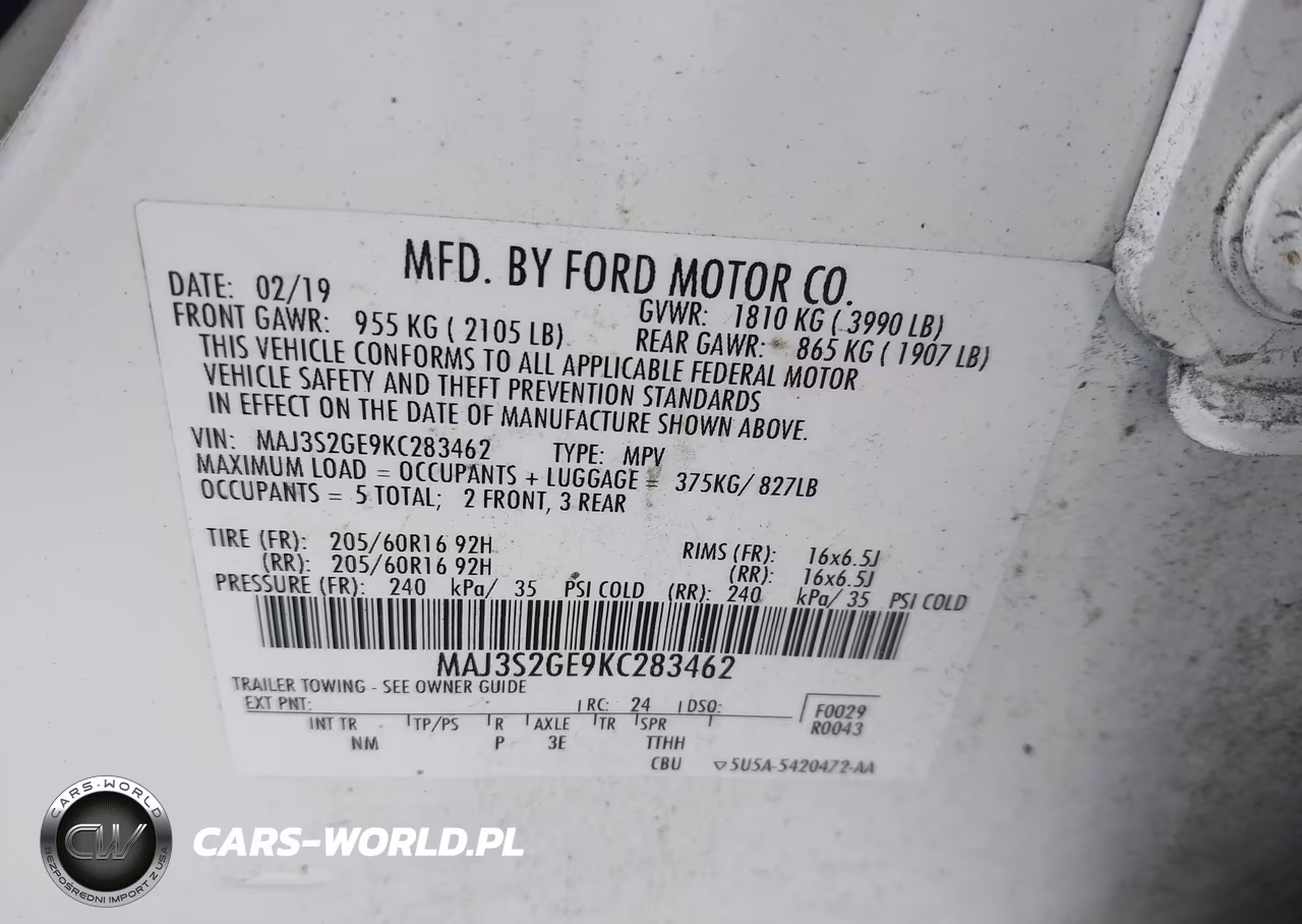 2019 Ford Ecosport Se VIN:MAJ3S2GE9KC283462 - 9