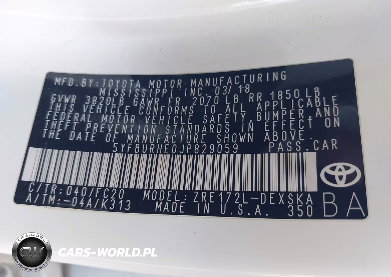 2018 Toyota Corolla Se VIN:5YFBURHE0JP829059 - 9