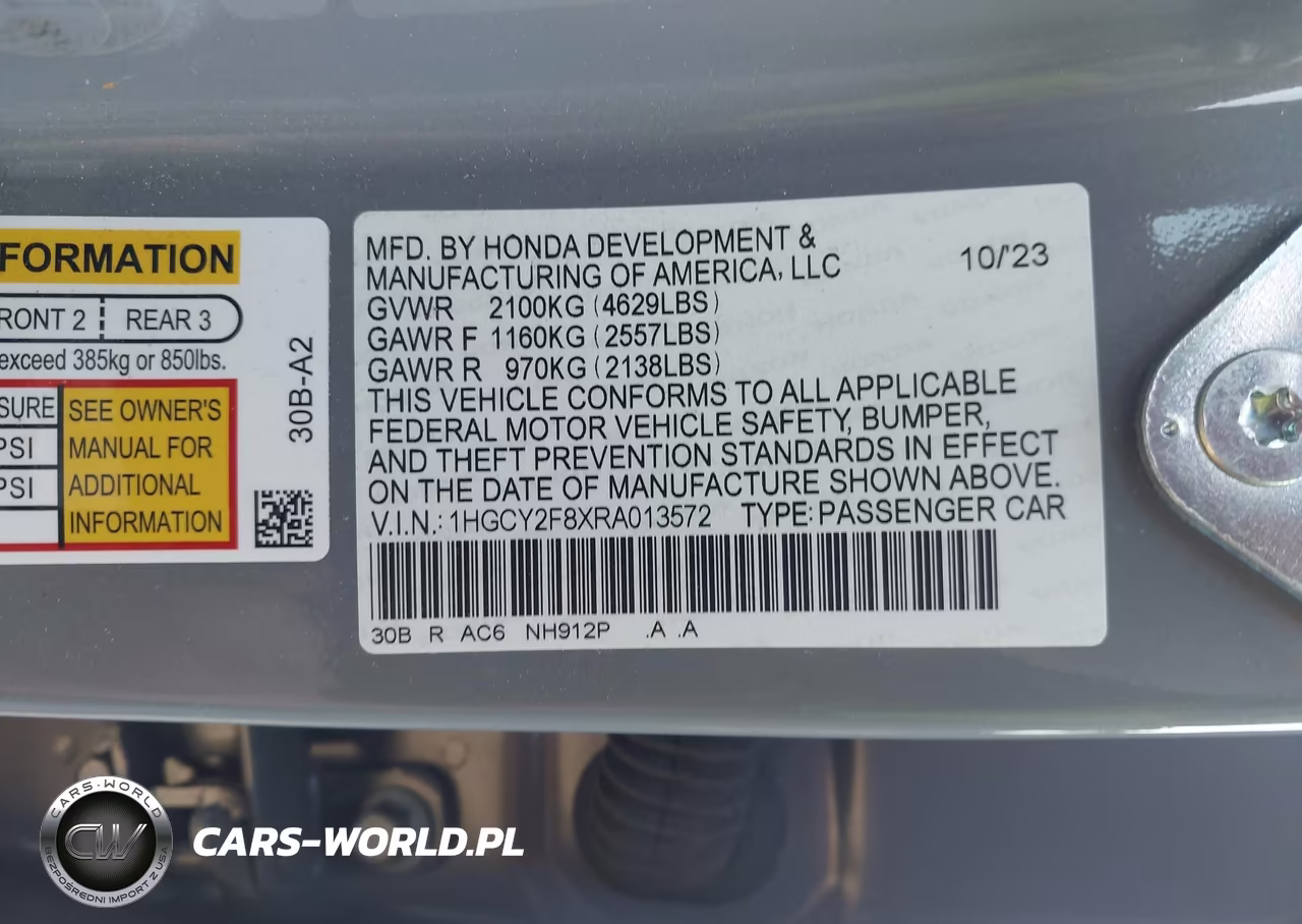 2024 Honda Accord Hybrid Touring VIN:1HGCY2F8XRA013572 - 9