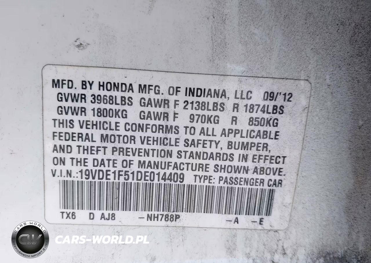 2013 Acura Ilx 2.0L VIN:19VDE1F51DE014409 - 9