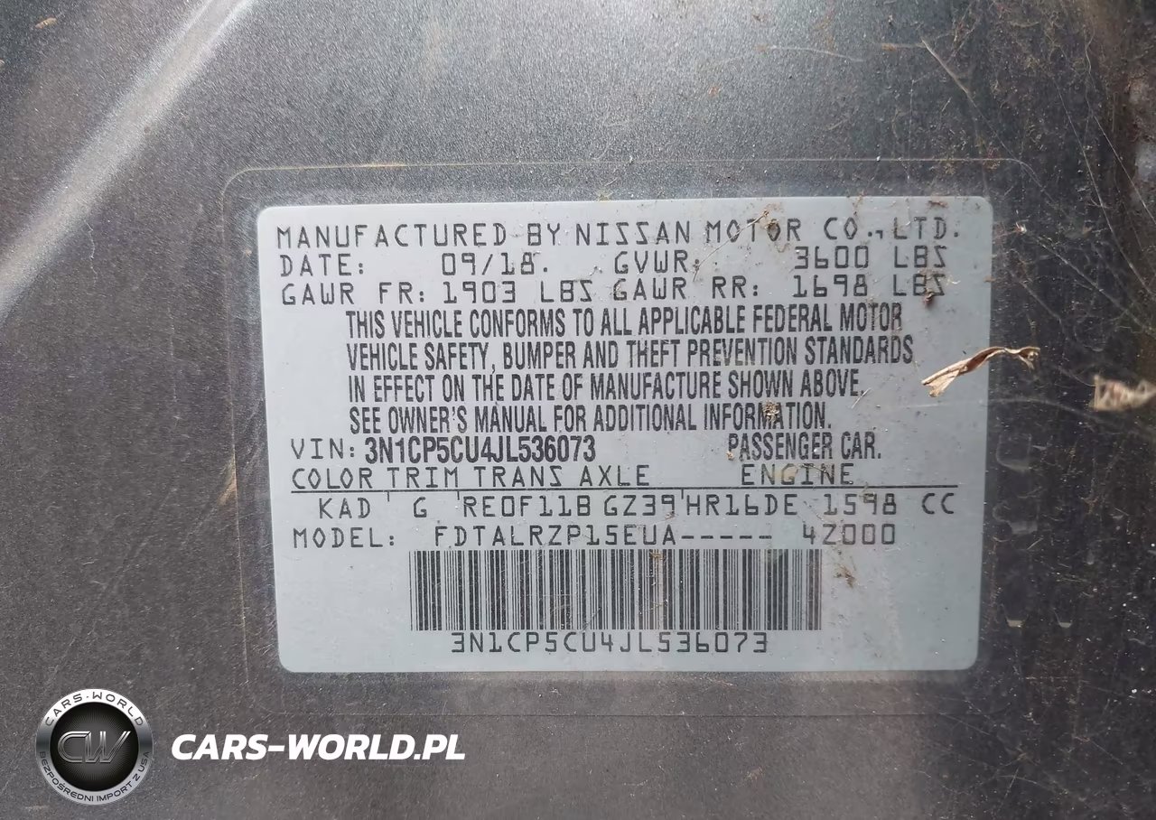 2018 Nissan Kicks S VIN:3N1CP5CU4JL536073 - 9