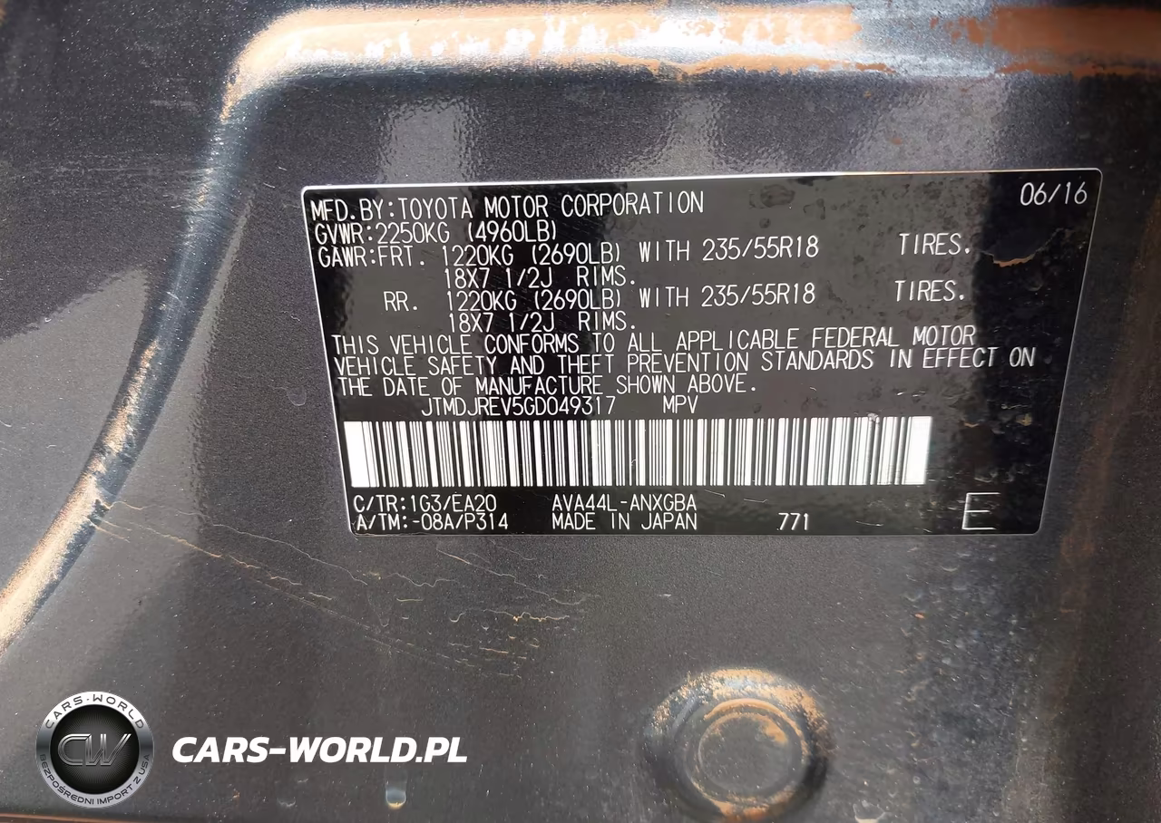 2016 Toyota Rav4 Hybrid Limited VIN:JTMDJREV5GD049317 - 9