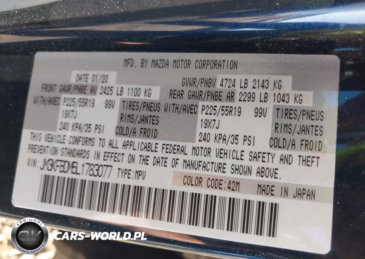 2020 Mazda Cx-5 Grand Touring VIN:JM3KFBDM5L1783077 - 9