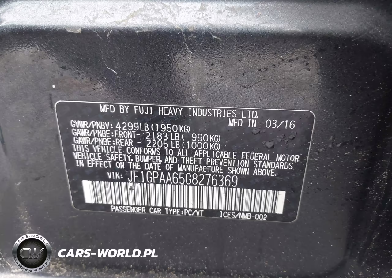 2016 Subaru Impreza 2.0I VIN:JF1GPAA65G8276369 - 9