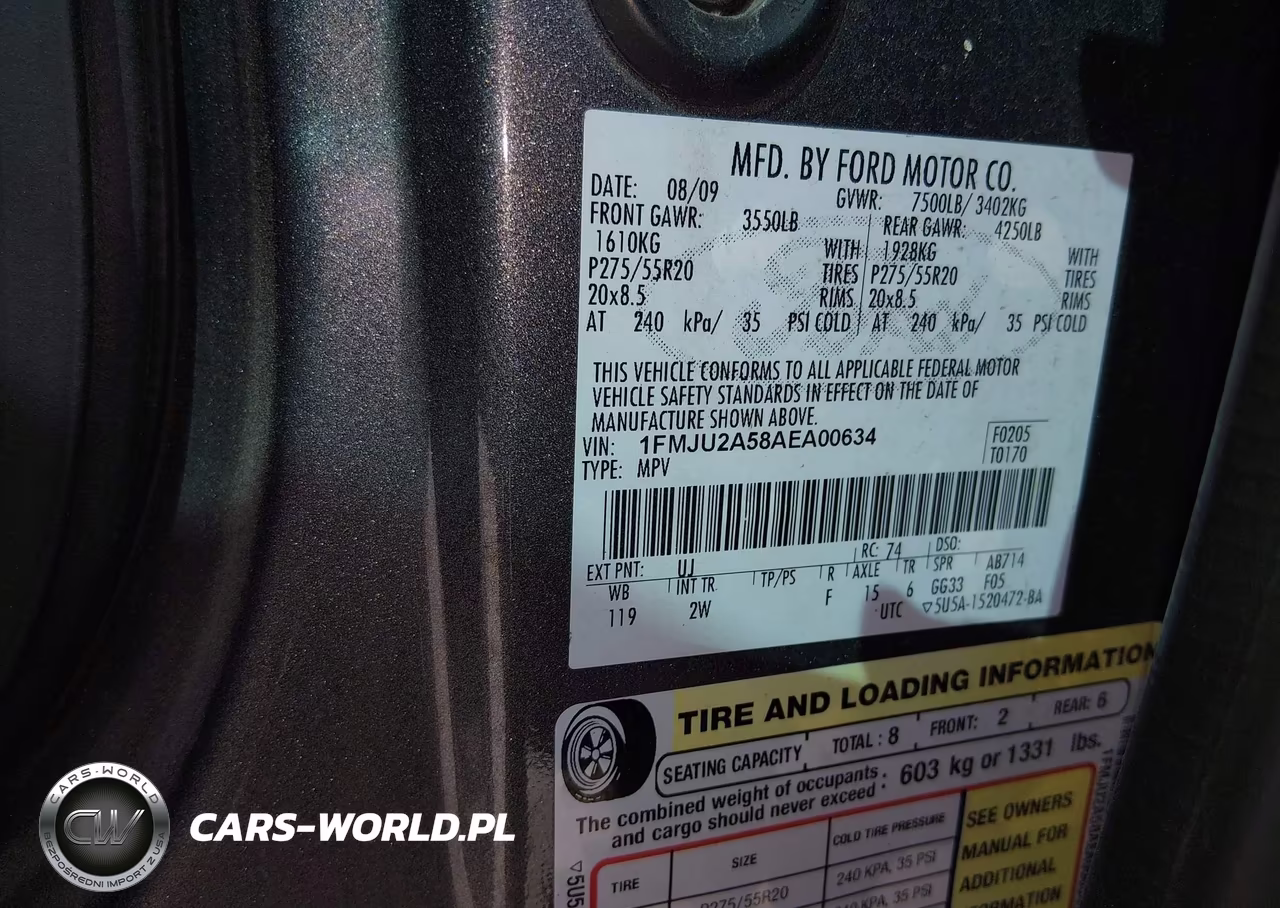 2010 Ford Expedition Limited VIN:1FMJU2A58AEA00634 - 9