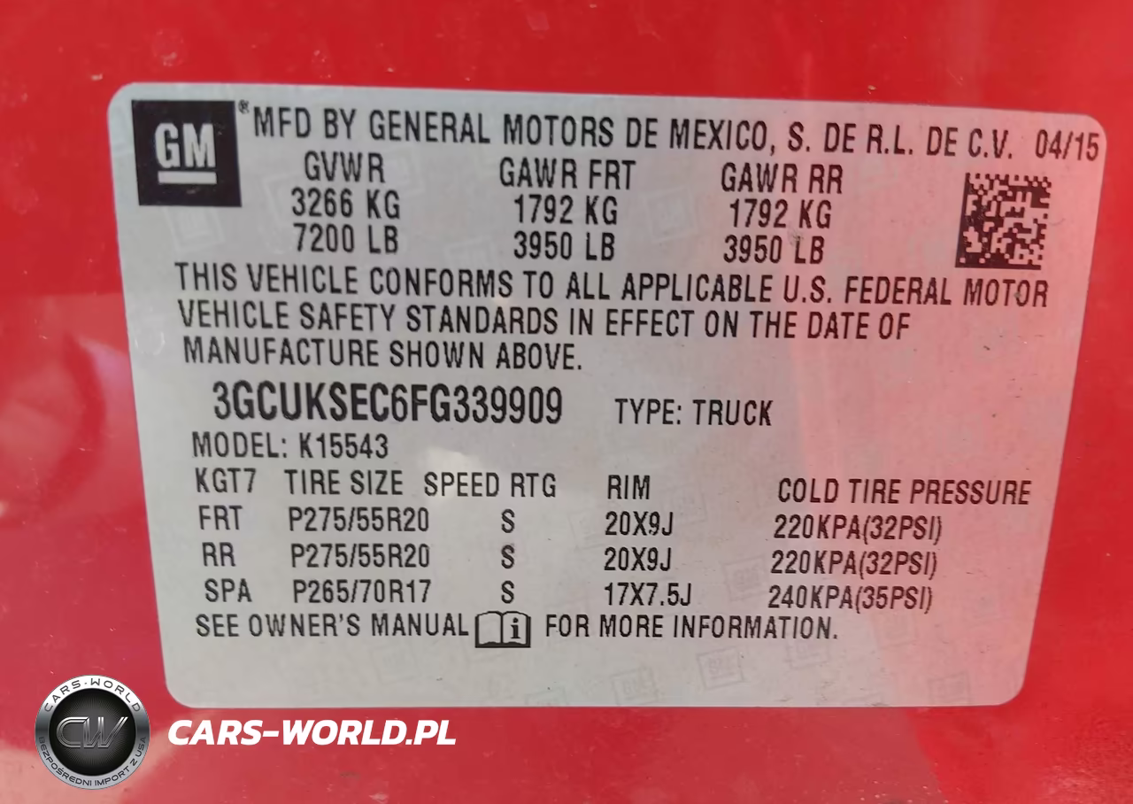 2015 Chevrolet Silverado 1500 1Lz VIN:3GCUKSEC6FG339909 - 4