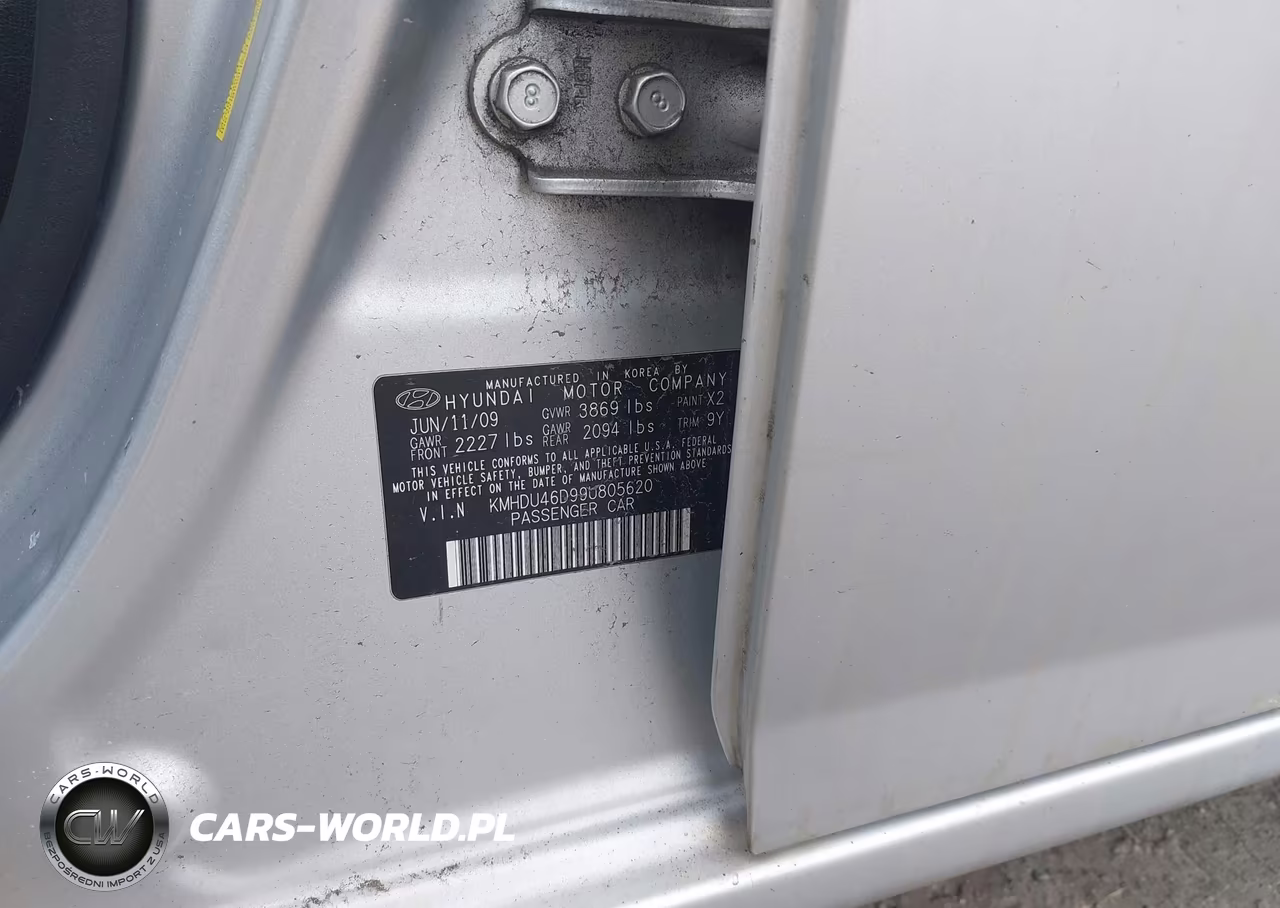 2009 Hyundai Elantra Se VIN:KMHDU46D99U805620 - 9