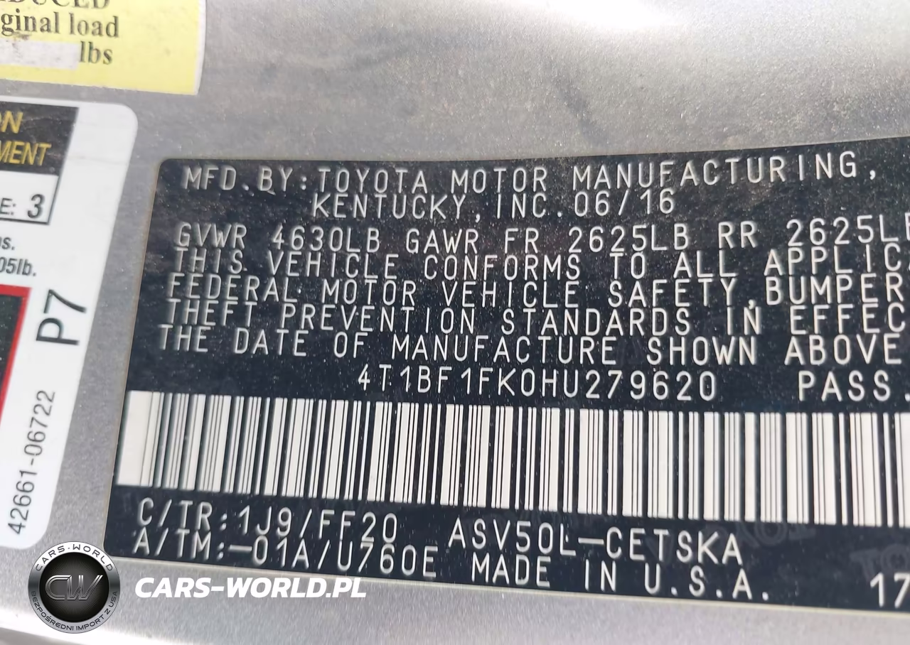 2017 Toyota Camry Se VIN:4T1BF1FK0HU279620 - 9