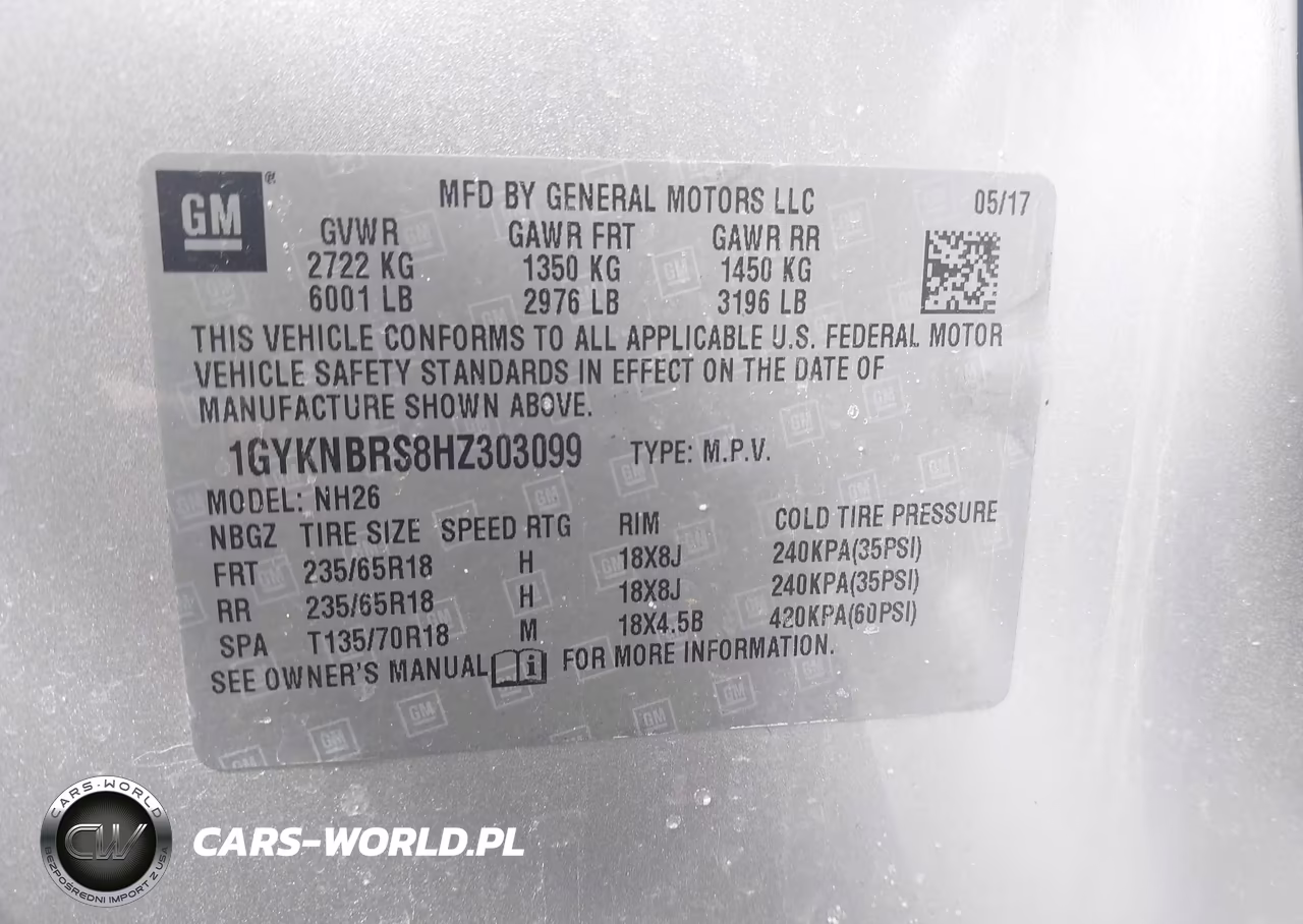 2017 Cadillac Xt5 Luxury VIN:1GYKNBRS8HZ303099 - 9