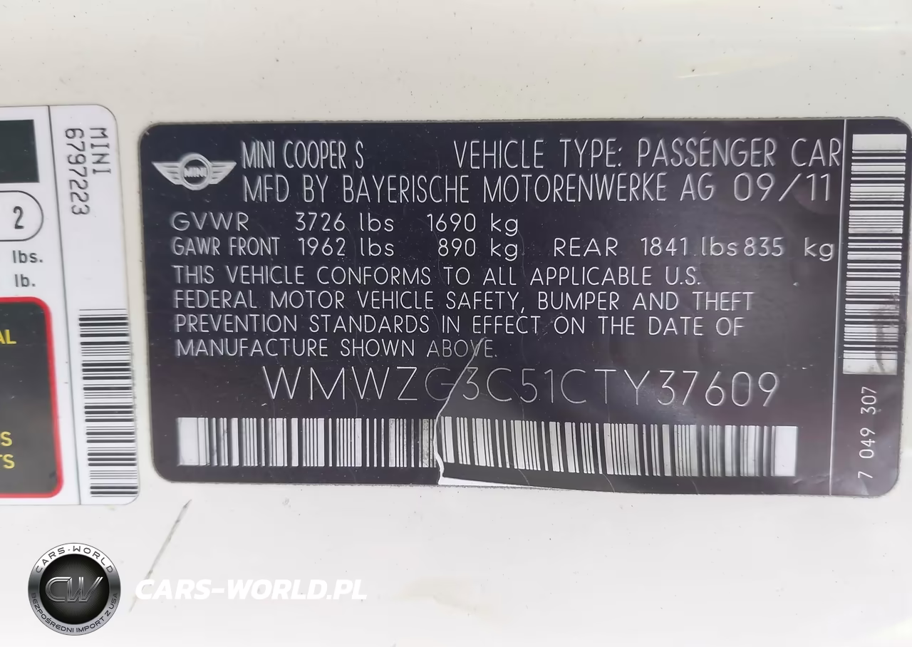 2012 Mini Cooper S Clubman VIN:WMWZG3C51CTY37609 - 9
