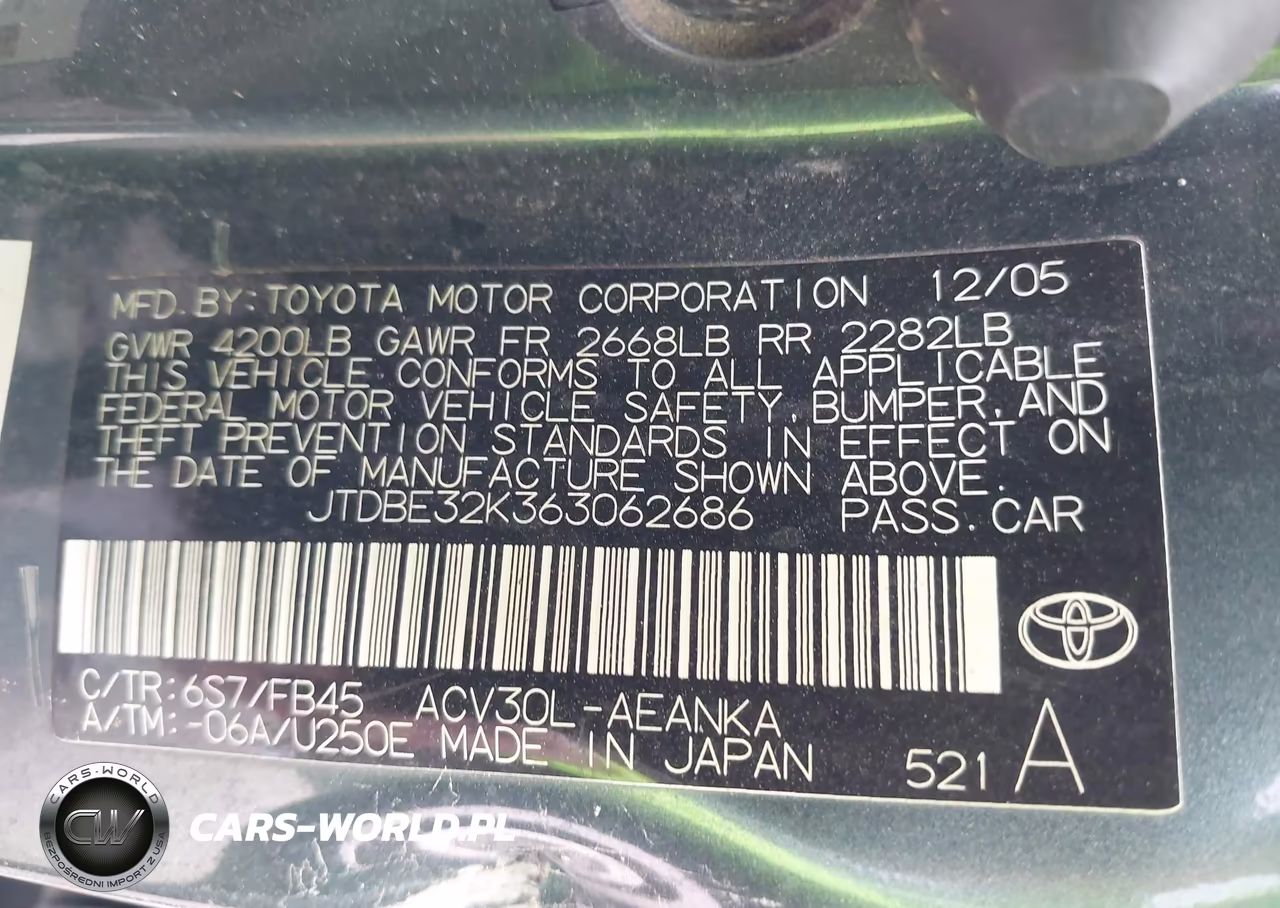 2006 Toyota Camry Le VIN:JTDBE32K363062686 - 9