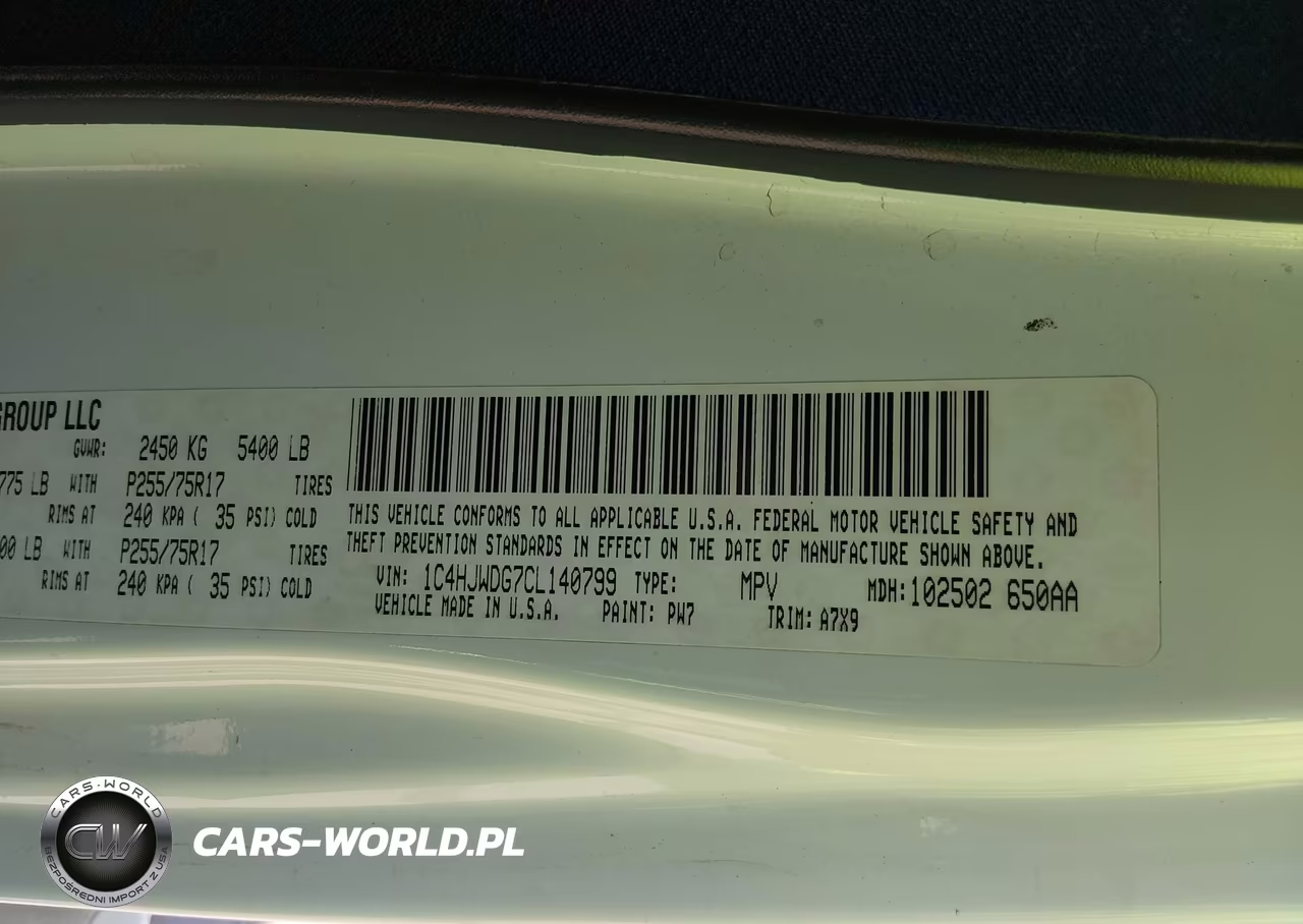 2012 Jeep Wrangler Unlimited Sport VIN:1C4HJWDG7CL140799 - 9