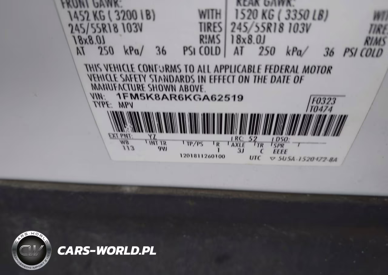 2019 Ford Police Interceptor Utility VIN:1FM5K8AR6KGA62519 - 9