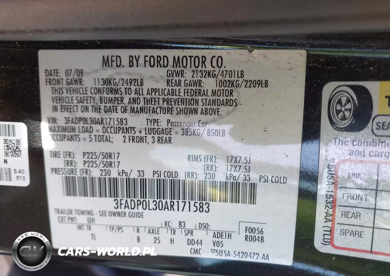 2010 Ford Fusion Hybrid VIN:3FADP0L30AR171583 - 9